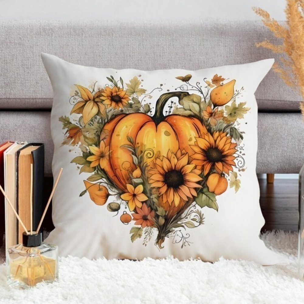 PUMPKIN FLORAL Pillow Cover